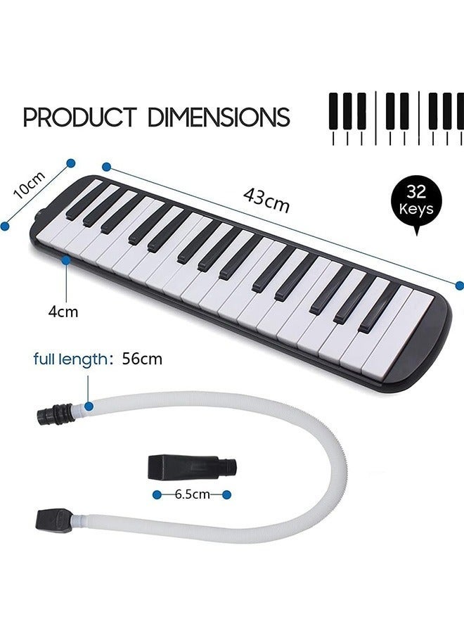Bukela 32 Keys Double Tubes Mouthpiece Air Piano Keyboard Musical Instrument with Carrying Bag 32 Keys, Black. - Image 5